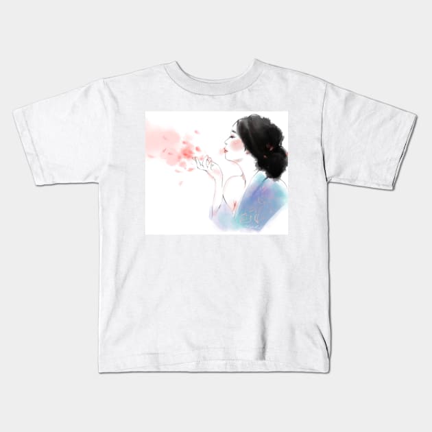 Cherry Blossom Kids T-Shirt by christinechangart